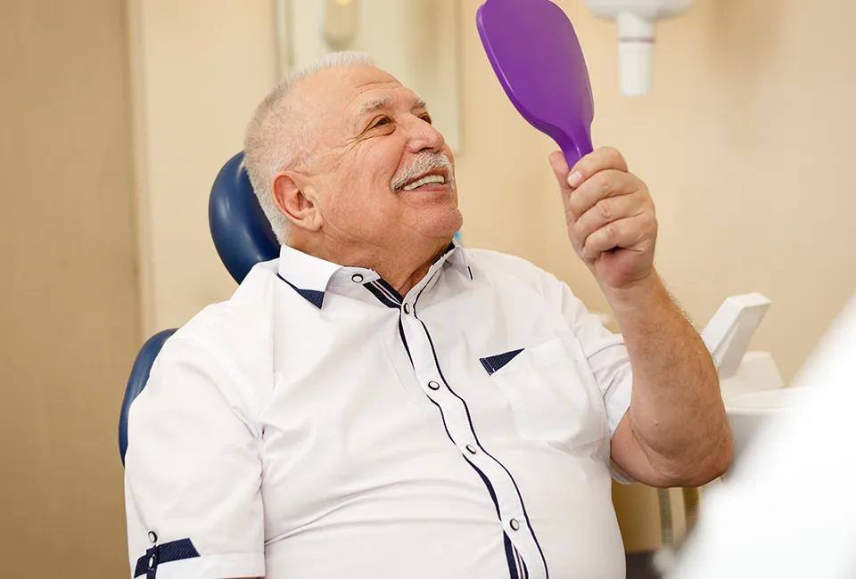 Patient after getting implants